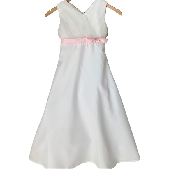 JOAN CALABRESE for Mon Ceri Flower Girl Wedding Dress White Formal Fancy Party - Picture 8 of 16